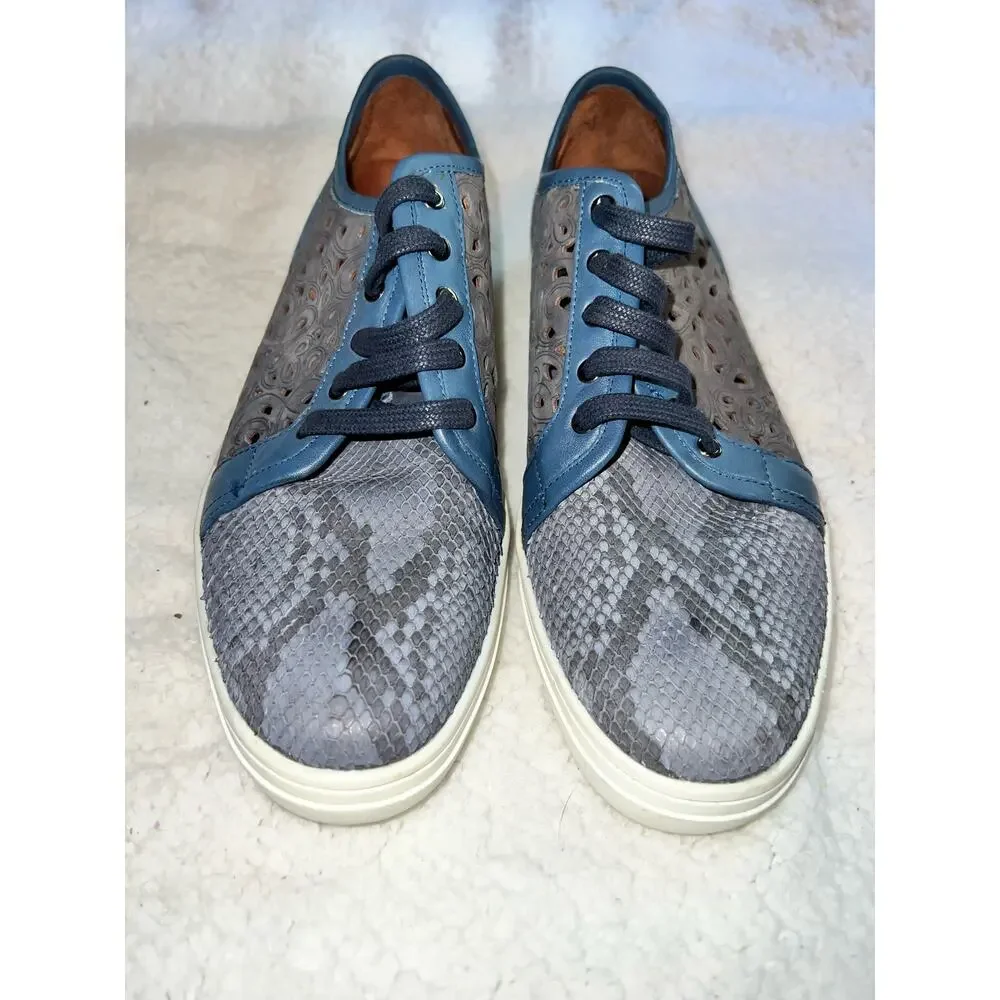 Franco Cuadra casual Python Snakeskin Leather Sneakers - size US 9-9 1/2 (26cm).